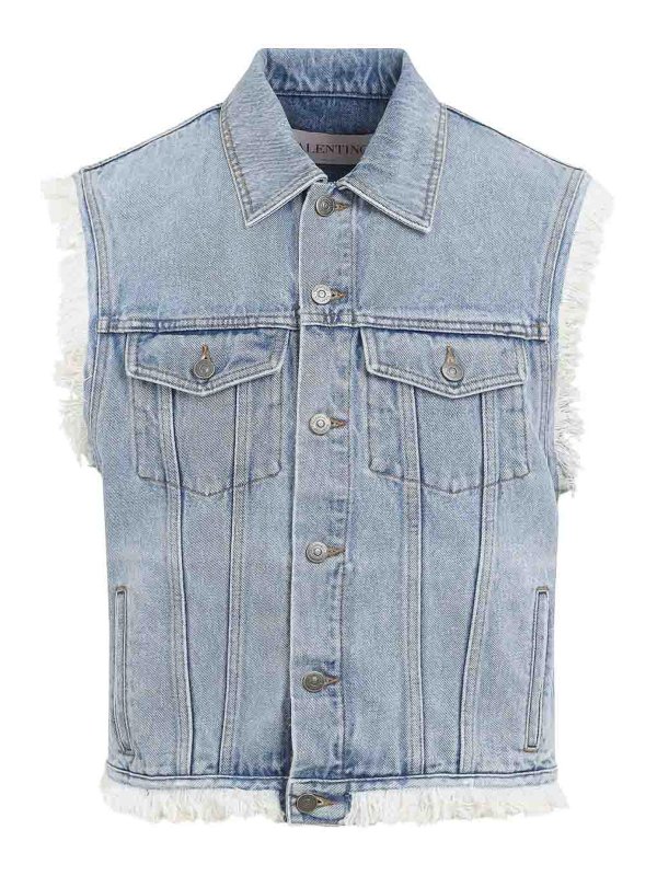 VALENTINO: Chalecos - Chaleco - Azul