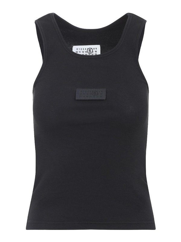 MM6 MAISON MARGIELA: トップス＆タンクトップ - トップ/タンクトップ - 黒