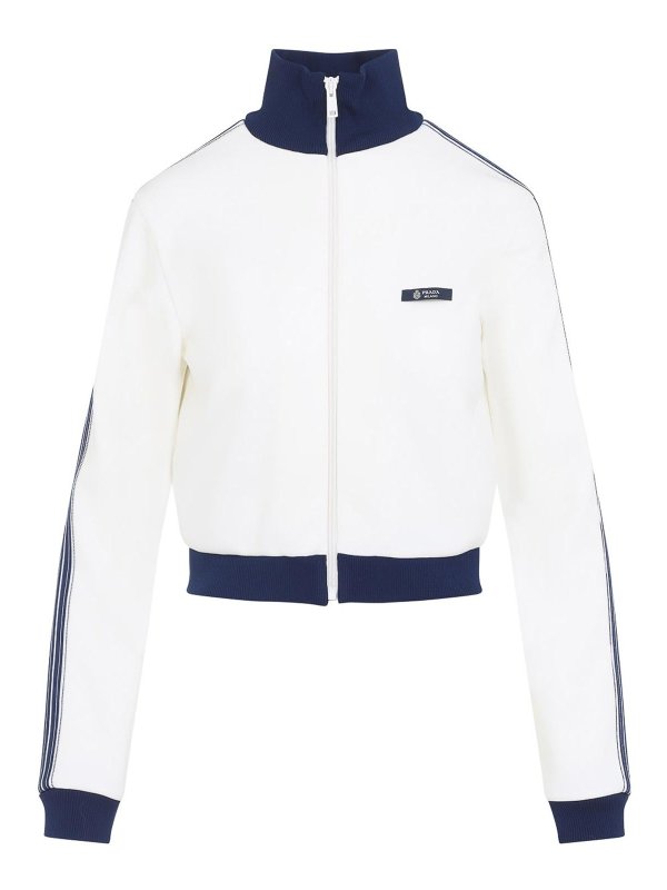 PRADA: casual jackets - Zip-Up Logo Jacket