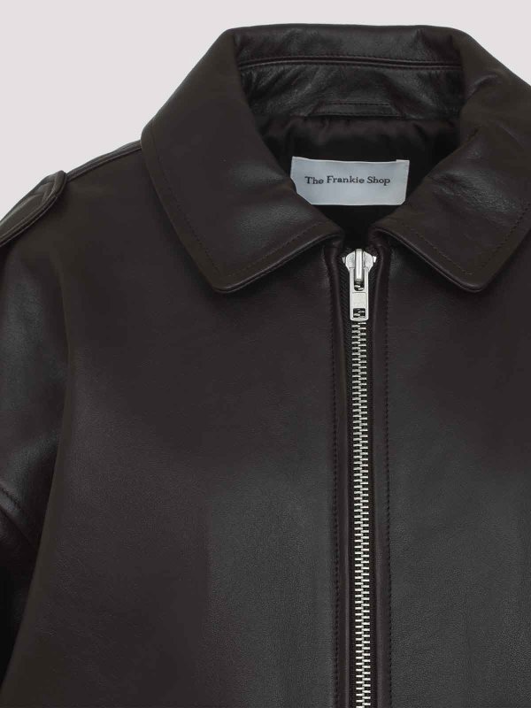 レザージャケット - ブラウン shop online: THE FRANKIE SHOP