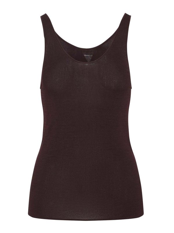 THE FRANKIE SHOP: Tops y camisetas sin mangas - Top - Burdeos