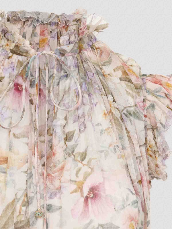 The Best Shops ZIMMERMANN: abiti al ginocchio - Vestito  midi svolazzante Rebellion