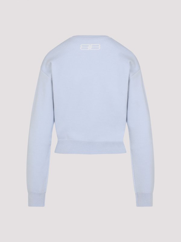 BALENCIAGA: Suéteres con cuello pico online - Suéter Cuello Redondo - Azul