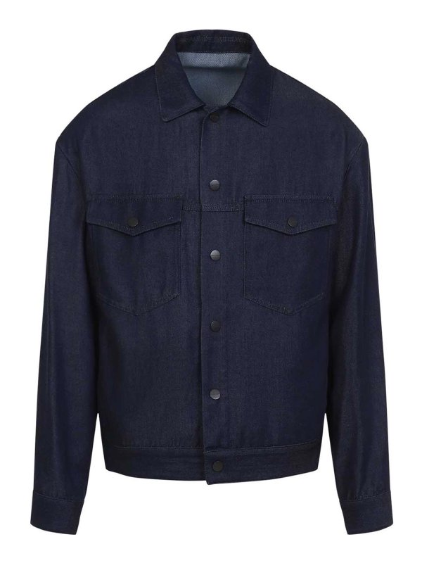 GIORGIO ARMANI: カジュアルジャケット - カジュアルジャケット - ミディアムウォッシュ