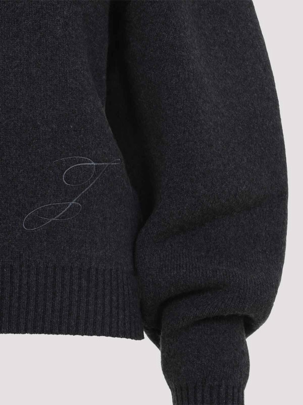 The Best Shops JACQUEMUS: Suéteres con cuello pico - Suéter Cuello Redondo - Gris Oscuro