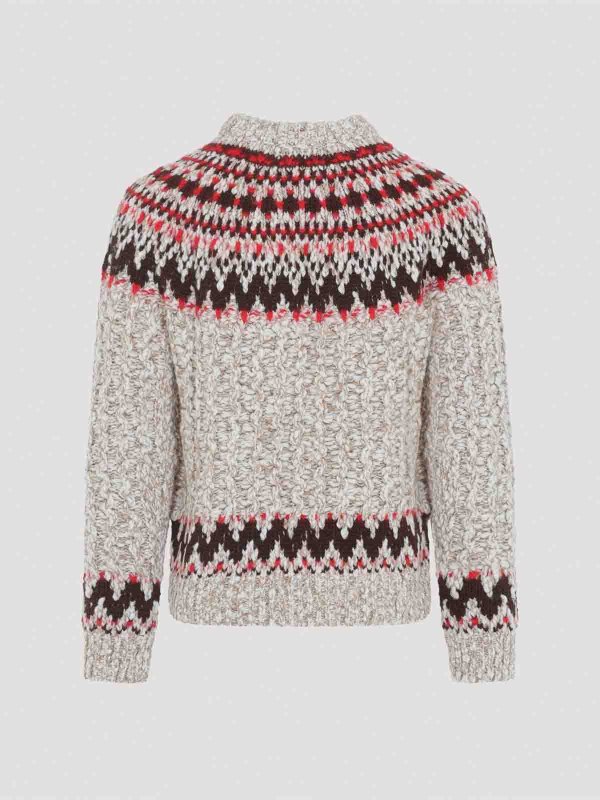 MONCLER: Strickpullover mit Rundhalsausschnitt online - Rundhalspullover - Hellbeige