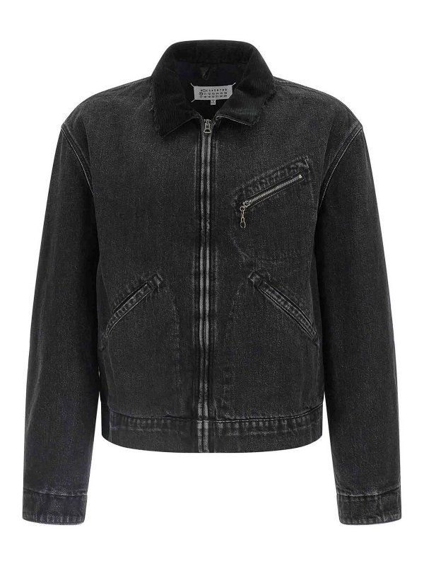 Maison Margiela: Jeansjacken - Jeansjacke - Schwarz
