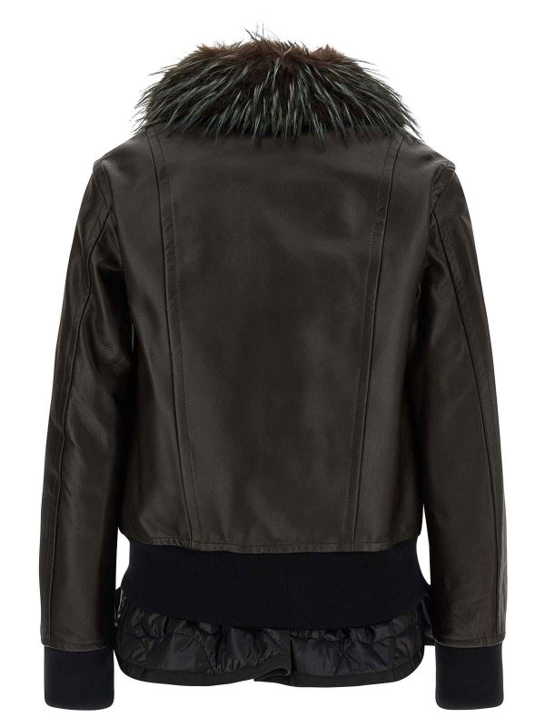 The Best Shops Sacai: leather jacket - 2 In 1 Leather Jacket