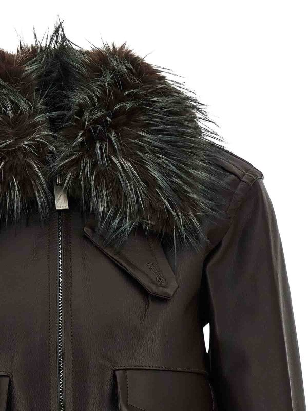 2 In 1 Leather Jacket shop online: Sacai