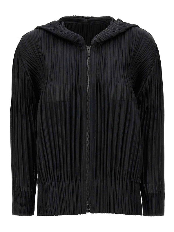 PLEATS PLEASE ISSEY MIYAKE: blouses - Fluffy Basics Hooded Blouse