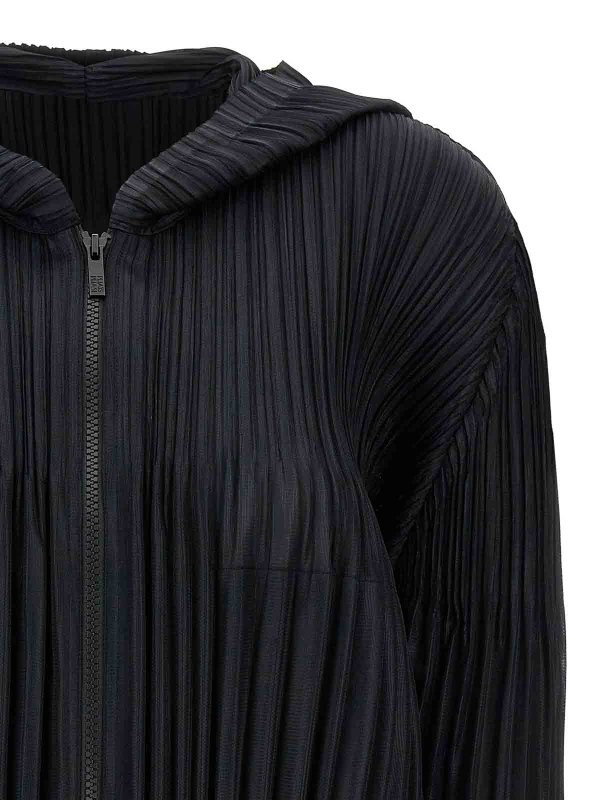 The Best Shops PLEATS PLEASE ISSEY MIYAKE: blouses - Fluffy Basics Hooded Blouse