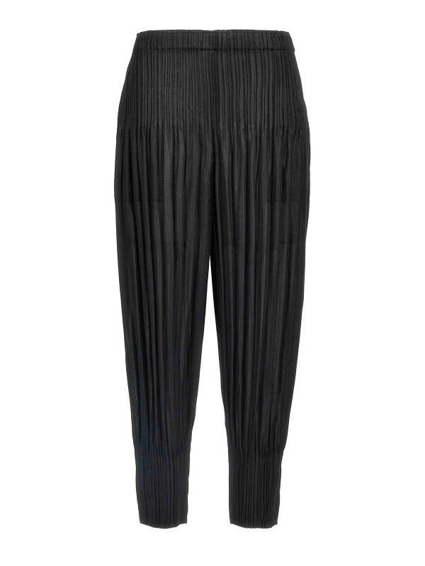 PLEATS PLEASE ISSEY MIYAKE: カジュアルトラウザー - カジュアルパンツ - 黒