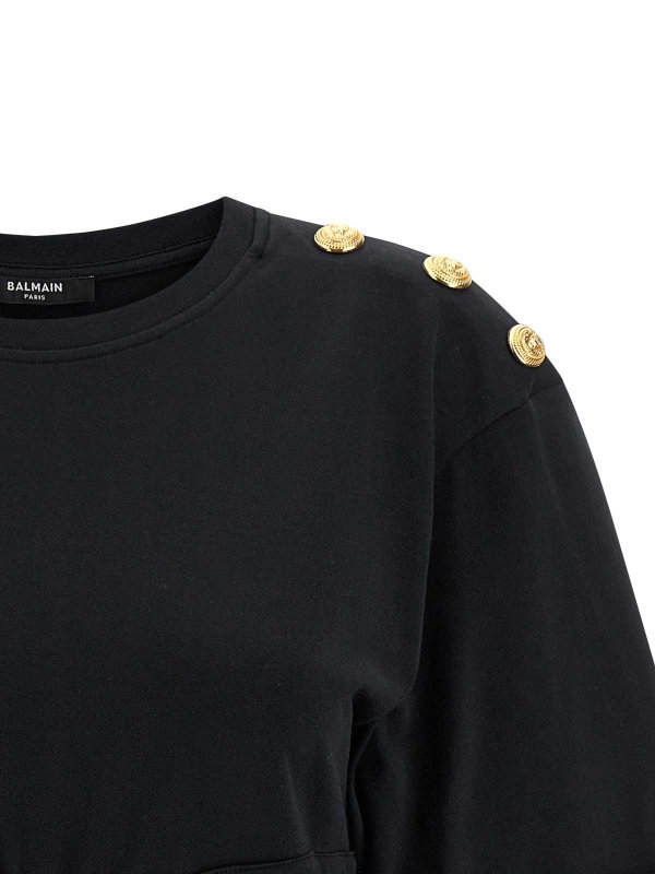 The Best Shops Balmain: t-shirts - Knotted Crop T-Shirt
