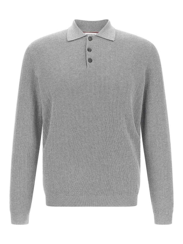 BRUNELLO CUCINELLI: Polos  - Polo - Gris