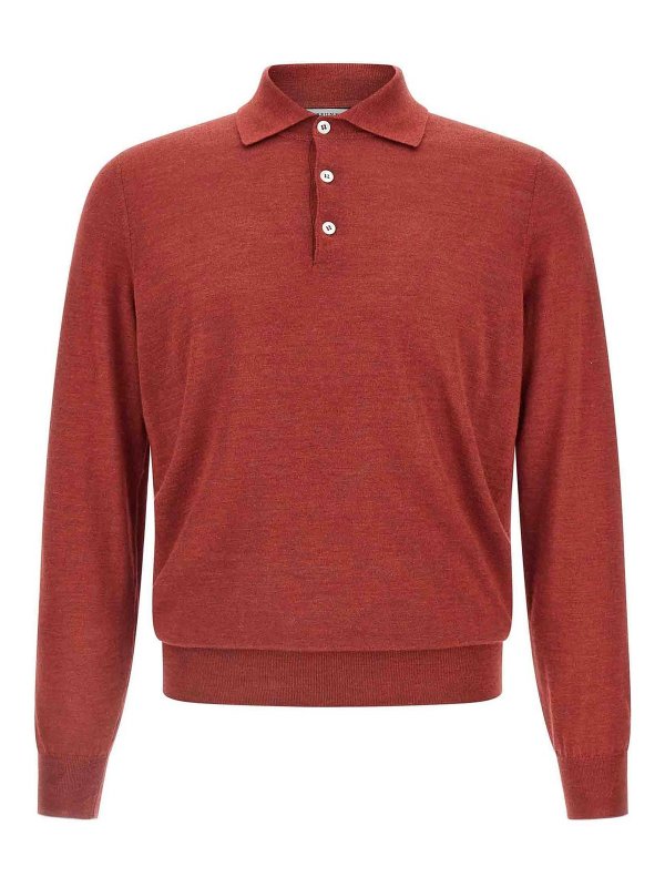 BRUNELLO CUCINELLI: polo shirts - Shaved Knit Polo Shirt