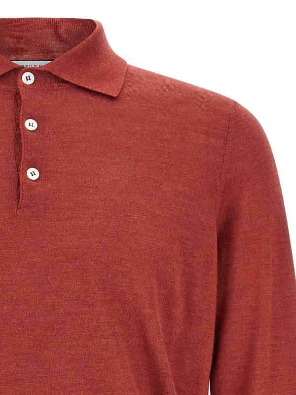 The Best Shops BRUNELLO CUCINELLI: polo shirts - Shaved Knit Polo Shirt