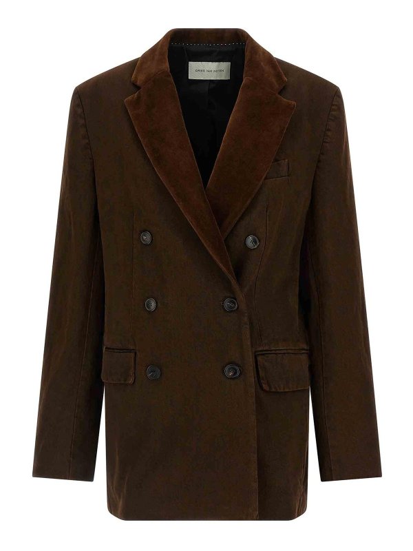 DRIES VAN NOTEN: カジュアルジャケット - カジュアルジャケット - ブラウン