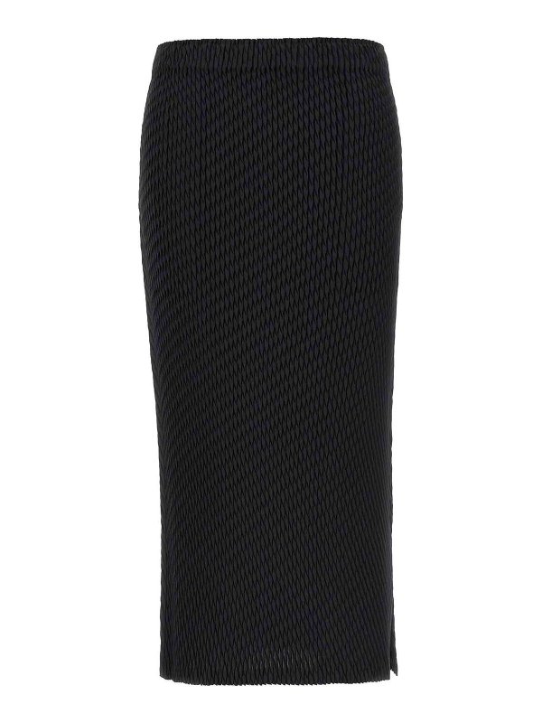ISSEY MIYAKE: ニーレングススカート＆ミディ丈 - 膝丈/ミディスカート - 黒