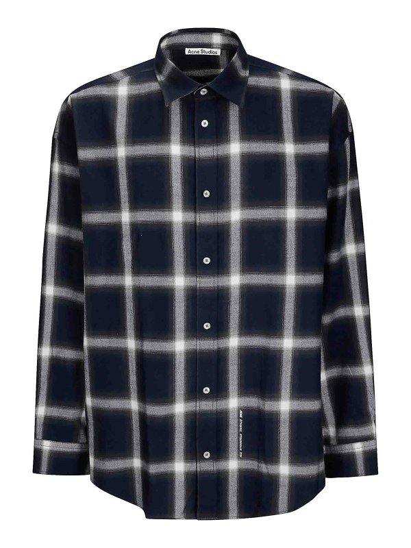 Acne Studios: camicie - Camicia a quadri