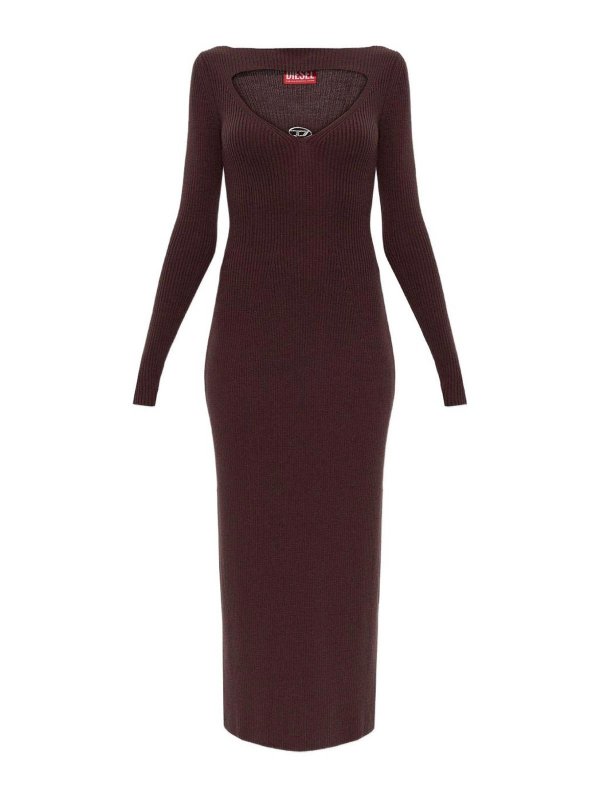 DIESEL: Robe longueur genou - Robe Au Genou - Marron