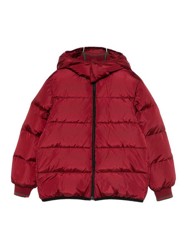 GUCCI: padded jackets - Down Jacket With Web Details