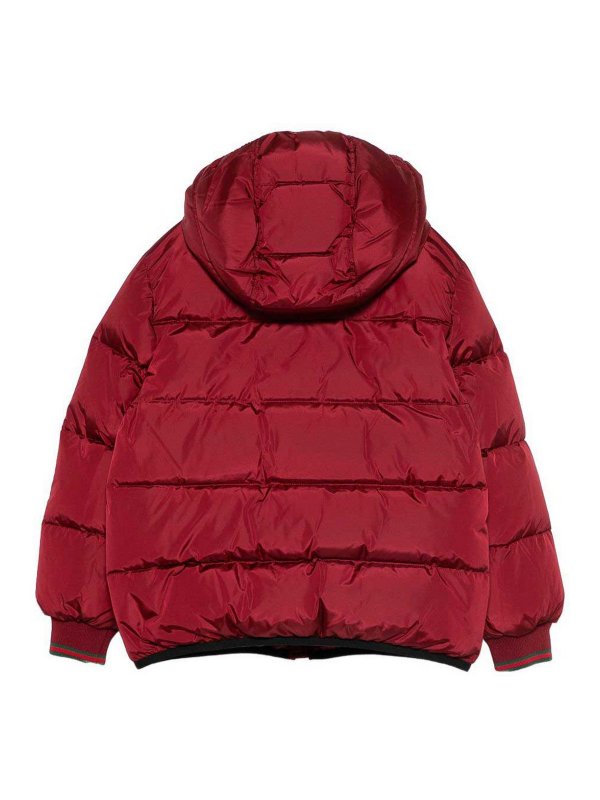 GUCCI: padded jackets online - Down Jacket With Web Details