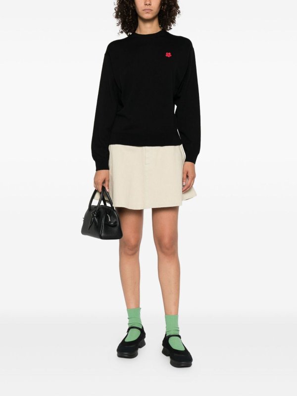 The Best Shops KENZO: Strickpullover mit Rundhalsausschnitt - Rundhalspullover - Schwarz