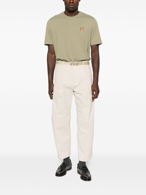 Rundhalspullover - Beige shop online: MAISON KITSUNÉ