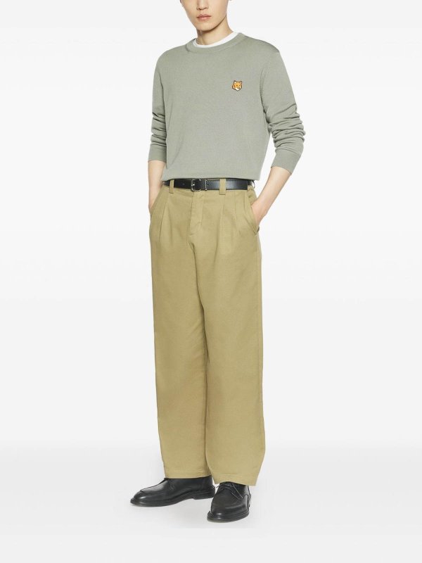 Rundhalspullover - Hellgrün shop online: MAISON KITSUNÉ