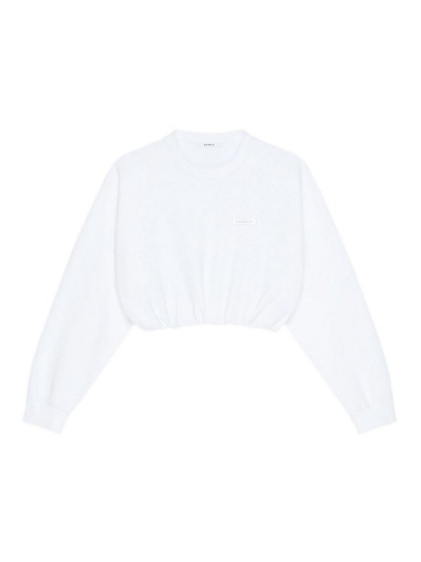 GIVENCHY: Sweatshirts & Sweaters - Cropped Sweatshirt With Elasticated Waistband