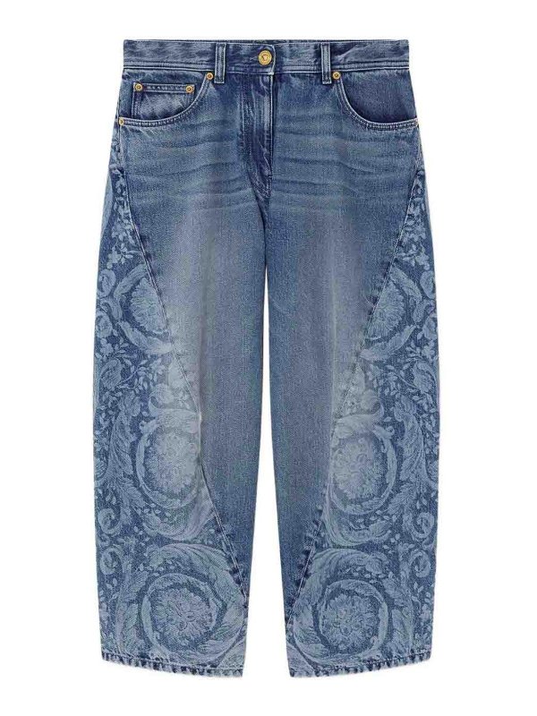 VERSACE: Jeans Rectos - Vaqueros Rectos - Azul