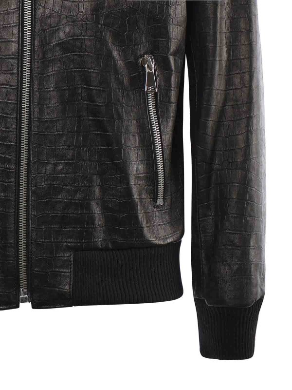 The Best Shops GIULIANO GALIANO: bombers - Good Fellas Leather Bomber Jacket