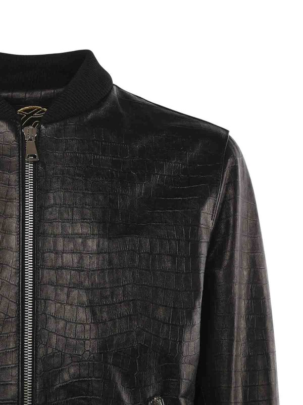 GIULIANO GALIANO buy online Good Fellas Leather Bomber Jacket