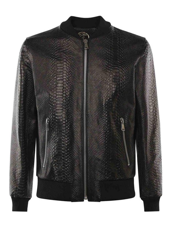 GIULIANO GALIANO: ボンバージャケット - ボンバージャケット - 黒