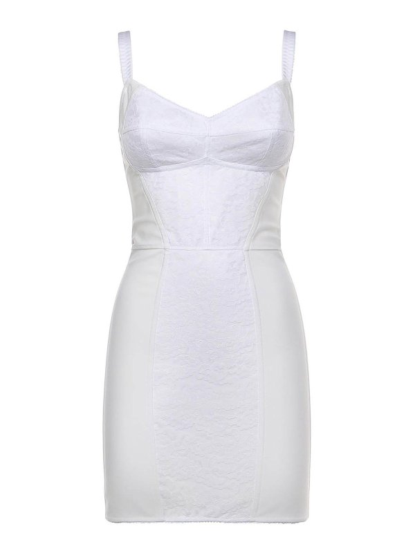 DOLCE & GABBANA: ニーレングスドレス - 膝丈ドレス - 白