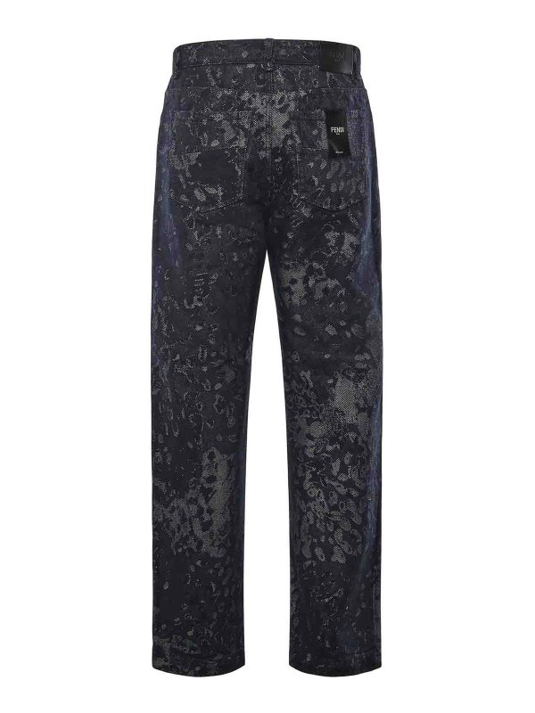 The Best Shops FENDI: straight leg jeans - Jacquard Denim Jeans