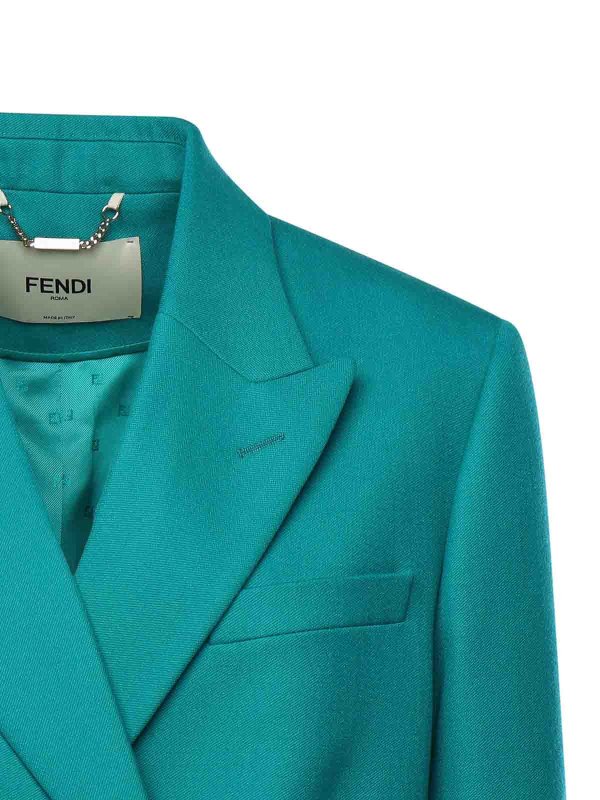FENDI: blazers online - Grain De Poudre Wool Blazer