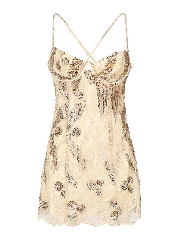 FOR LOVE & LEMONS: ショートドレス - ショートドレス - 金