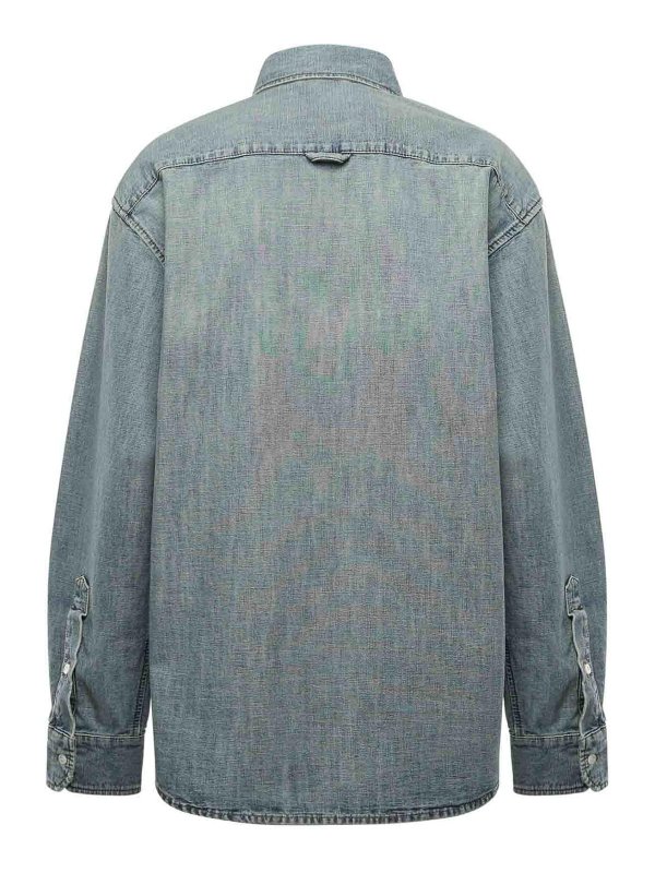 The Best Shops MIU MIU: shirts - Chambray Shirt With Logo