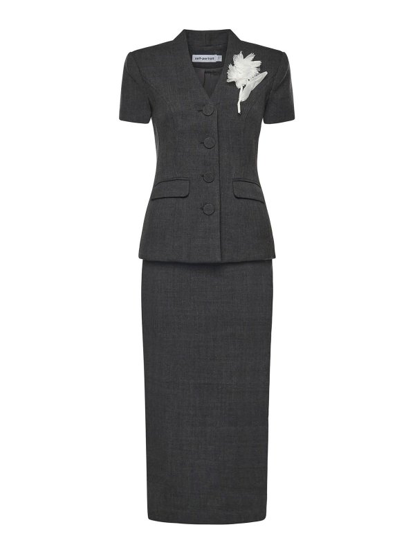 Self Portrait: ニーレングスドレス - 膝丈ドレス - グレー