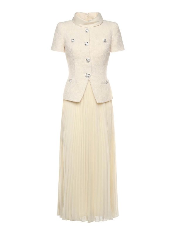 Self Portrait: knee length dresses - Boucl Midi Dress