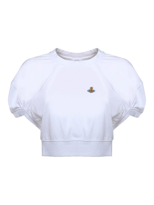VIVIENNE WESTWOOD: t-shirts - Cropped Football Cotton T-Shirt