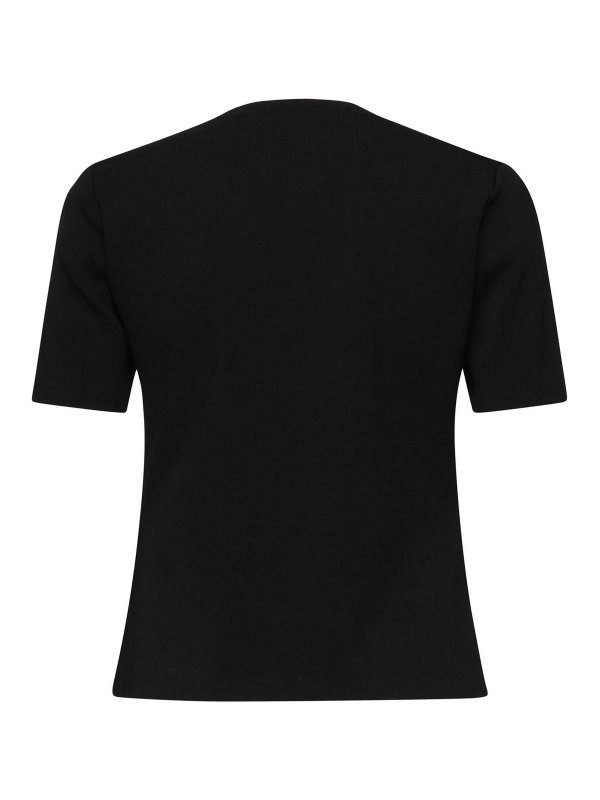 Max Mara: Strickpullover mit Rundhalsausschnitt online - Rundhalspullover - Schwarz