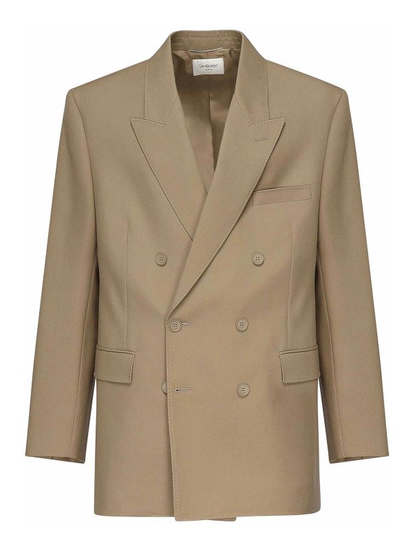 SAINT LAURENT: blazers - Double-Breasted Wool Jacket