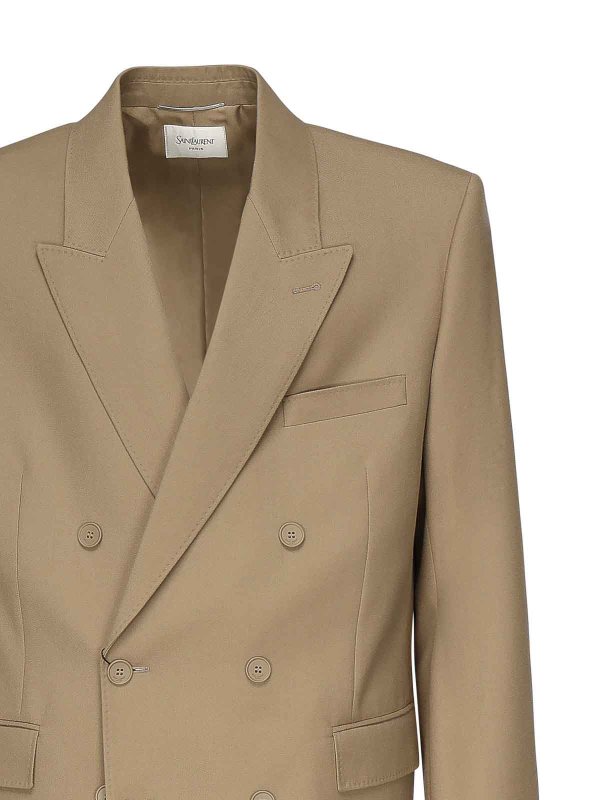SAINT LAURENT: blazers online - Double-Breasted Wool Jacket