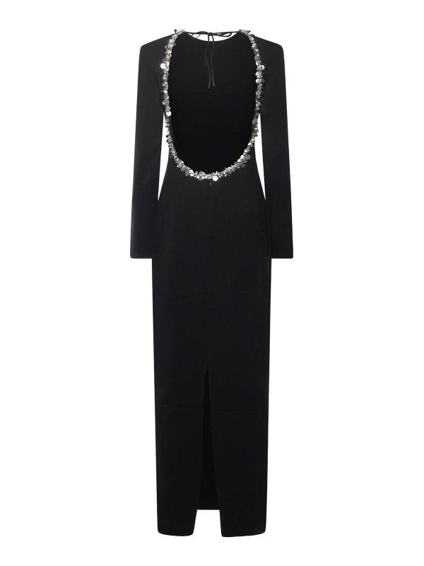 The Best Shops ROTATE Birger Christensen: knee length dresses - Long Crepe Dress With Sequins
