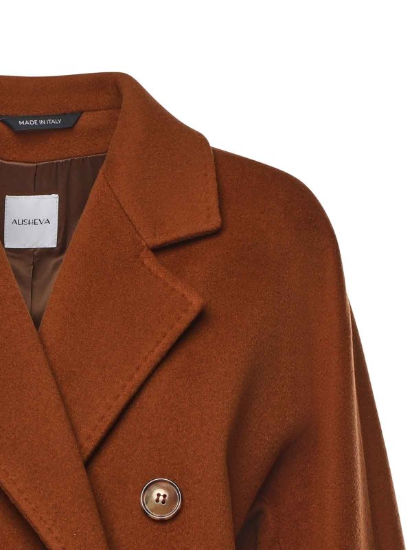 ALISHEVA: ニーレングスコート online - 膝丈コート - ブラウン