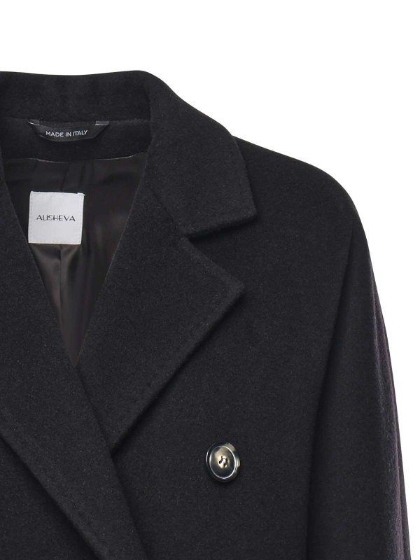 ALISHEVA: ニーレングスコート online - 膝丈コート - 黒