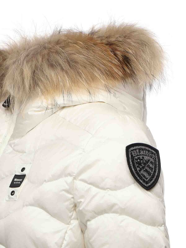 BLAUER: padded jackets online - Aldie Fur Down Jacket