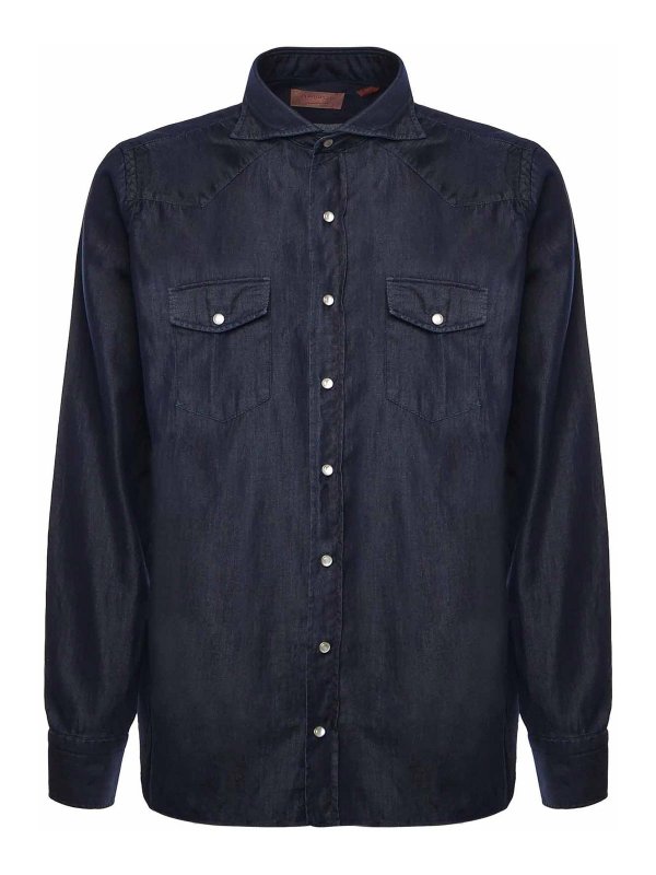 BORRIELLO NAPOLI: shirts - Denim Shirt